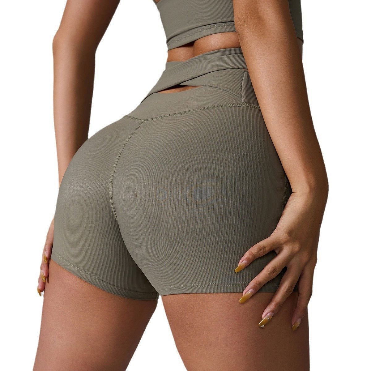 Back Cross High Waist Hip Lift Fitness Yoga Shorts Women