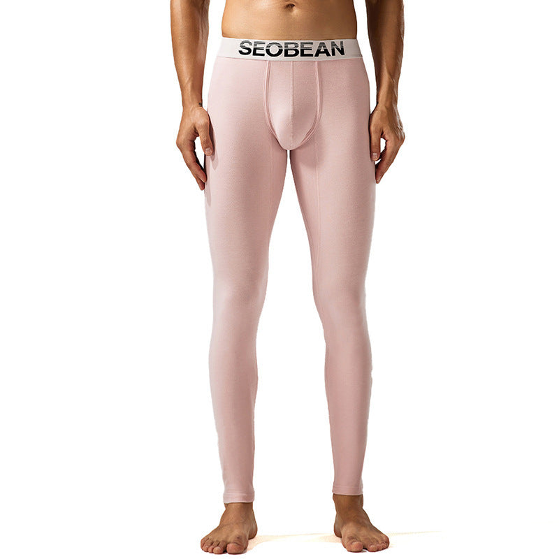 Seobean New Classic Long Johns Men's Fashion Simple Warm Within Long Pajama Pants