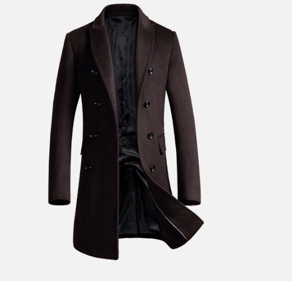 Men's woolen coat slim fit trench coat