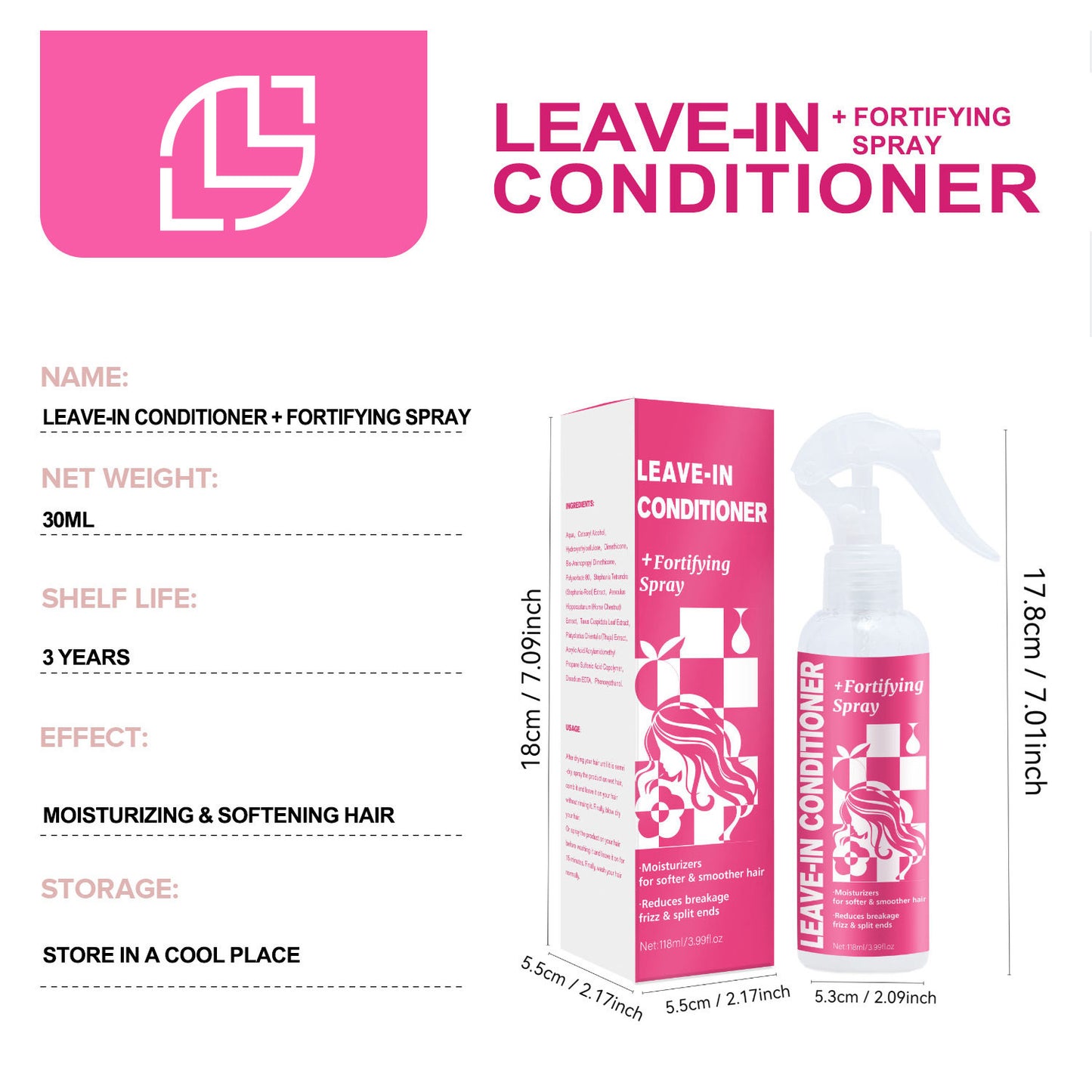 Leave-in Hair Conditioner Anti-knot Spray