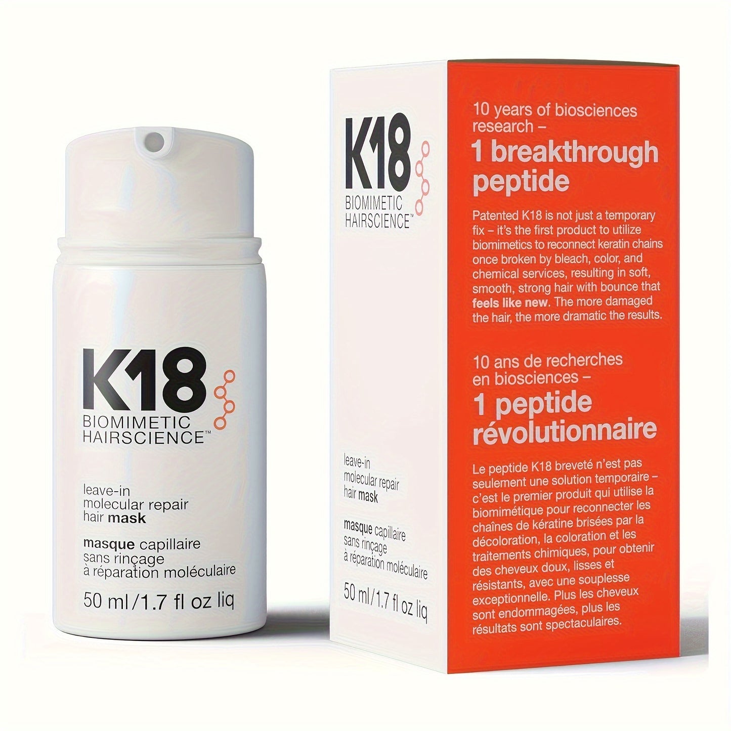 K18 Wash-free Molecular Repair Hair Mask 50ml Remove Frizz