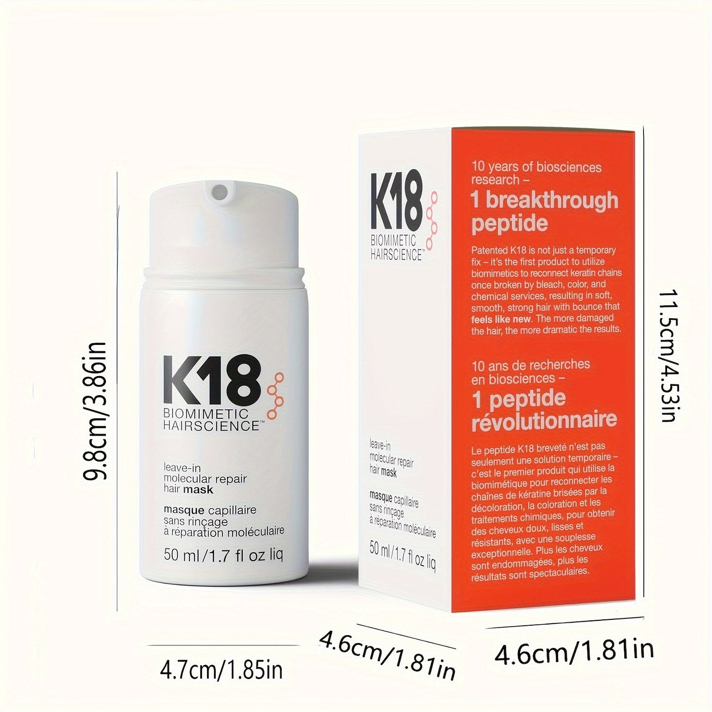 K18 Wash-free Molecular Repair Hair Mask 50ml Remove Frizz