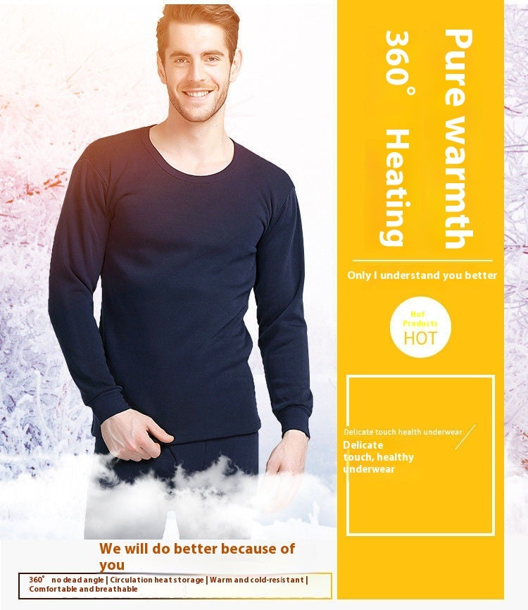 Men's Thermal Underwear Fleece-lined Thickened Long Johns Top & Bottom